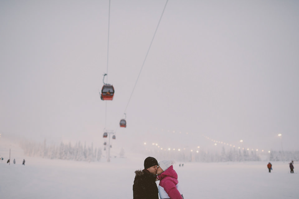 Kissing in snow