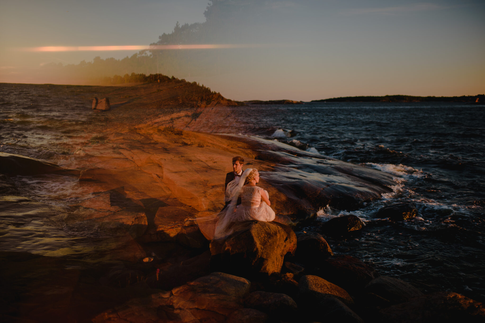 Sunset post-wedding portraits