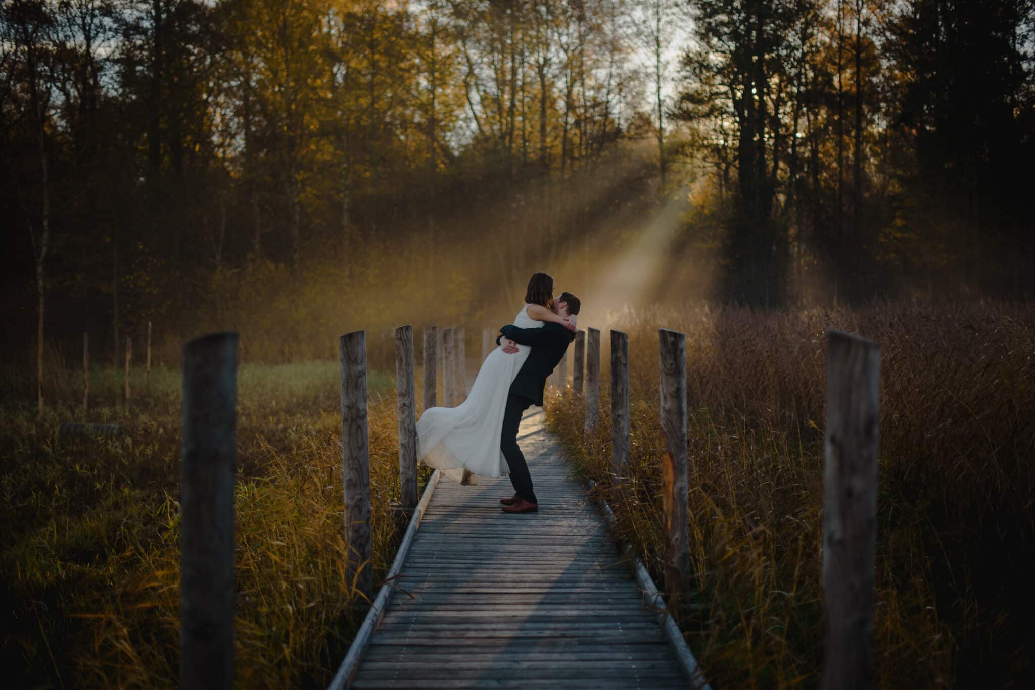 Sunrise wedding portraits